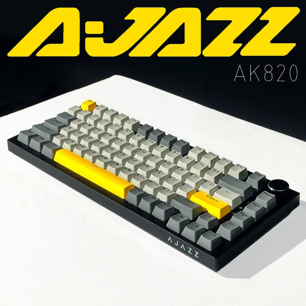 Ajazz Клавиатура AK 820 Pro Yellow, желтый, серый #1