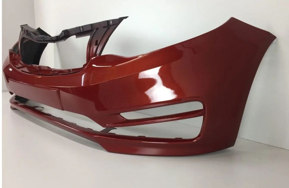 бампер передний Киа Рио 3 (2015-2017) рестайлинг в цвет кузова красный гранат TDY  #1