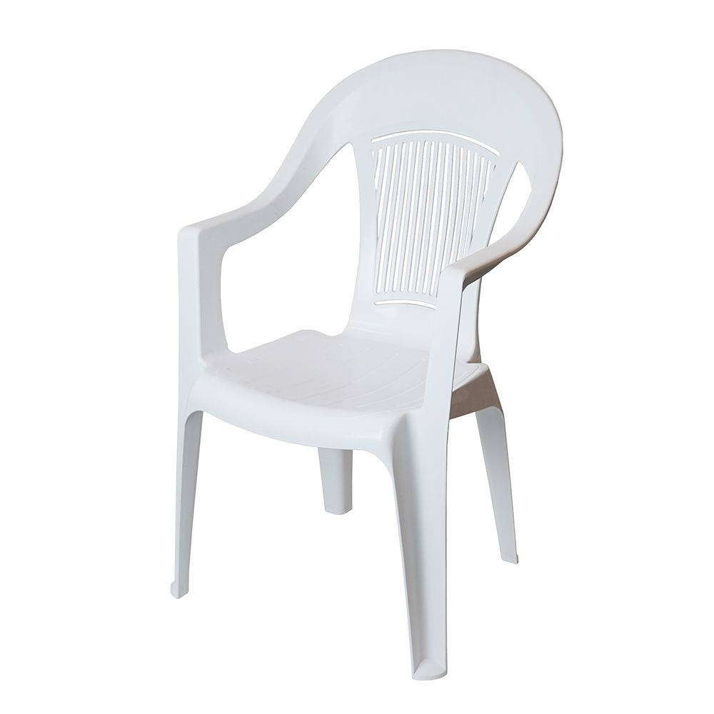 Кресло пластиковое 41х55х91 см белое, 1 шт. в заказе #1
