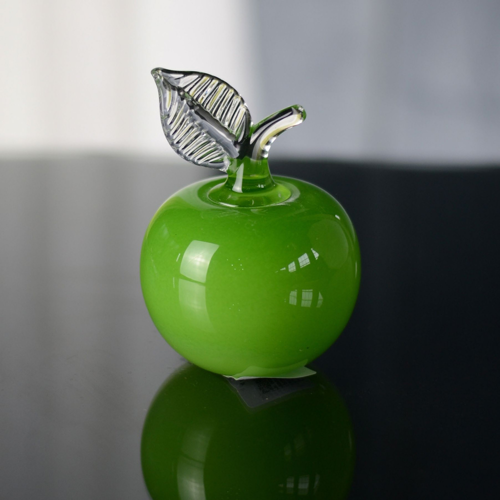 Декоративное изделие из стекла "Яблоко" зеленое (Цветная пудра 5358) Неман стеклозавод  #1