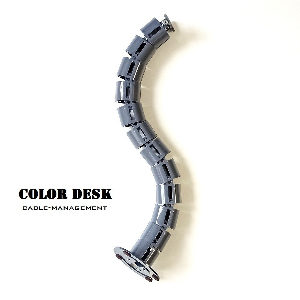 Канал для проводов COLOR DESK A-740GR (140-1) графит гибкий вертикальный с большим металлическим основанием, #1