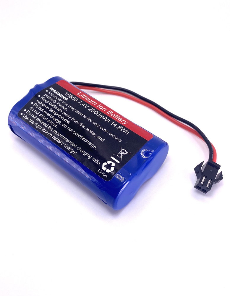 Аккумулятор Li-Ion 7.4V 2000mAh для игрушек c защитой, разъем SMP #1