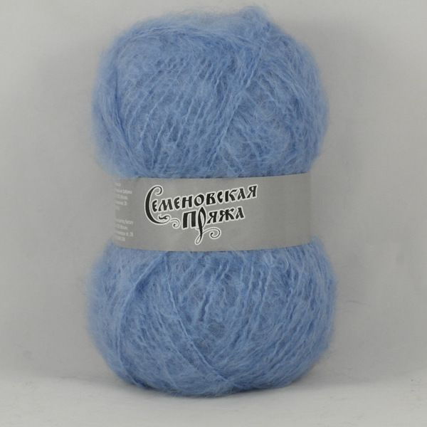 Пряжа в мотках Mohair Goat (Ангорская коза) голубой, 20% шерсть имп.меринос, 30% мохер,50% акрил, 210 #1