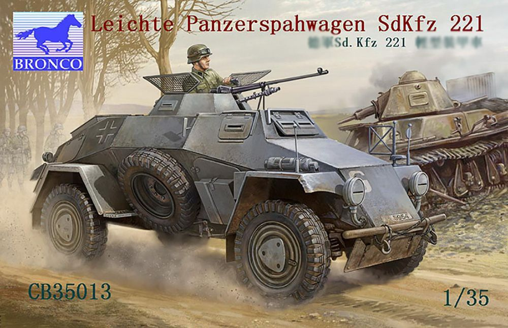 Сборная модель военной техники Bronco Models Sdkfz 221 Armored Car, масштаб 1/35  #1