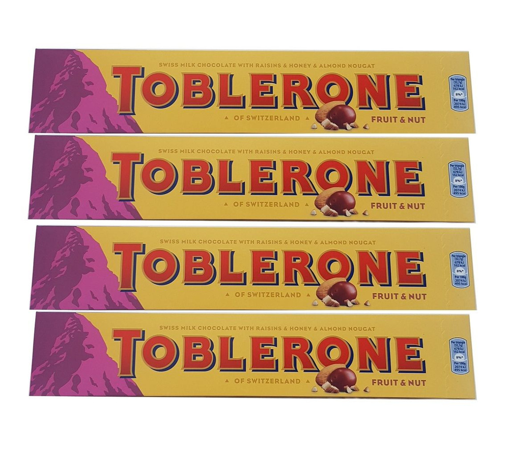 Молочный шоколад Toblerone Fruit and Nut / Тоблерон Фрут энд Нат 100 г. 4 шт. (Швейцария)  #1