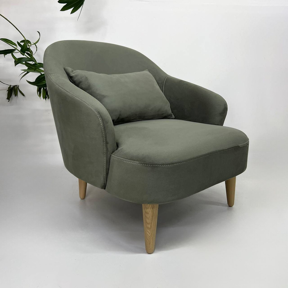 Кресло для дома, оливковое классическое кресло #1