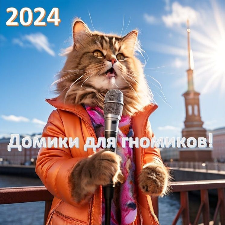 Настенный календарь плакат 2024. Кот с микрофоном. Фантазия № 2  #1