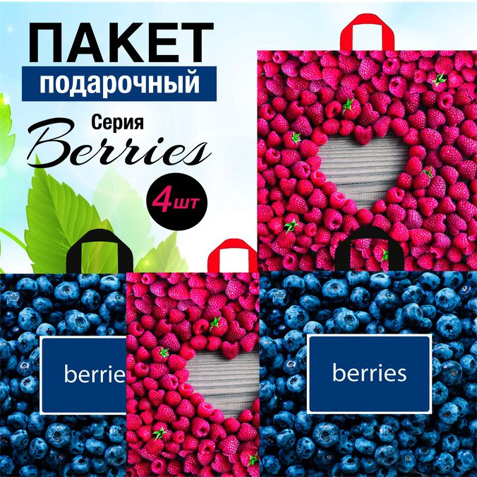 Подарочный пакет 42*44 см, пакет для подарков женщине, набор 4 шт  #1