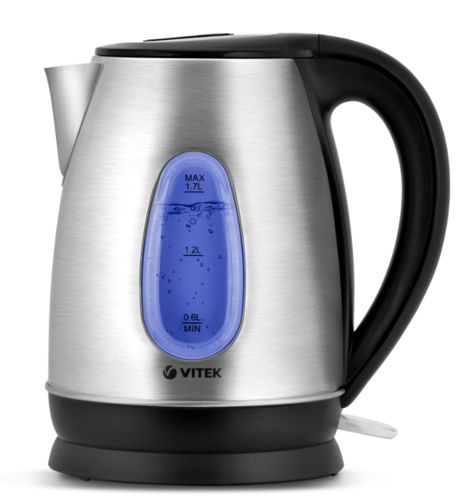 Электрочайник Vitek VT-7039 ST серебристый 1.7 л, 2200 Вт, скрытый нагревательный элемент, фильтр, материал #1