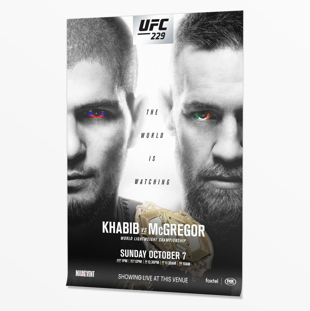 Интерьерный постер / плакат на стену UFC 229 - Хабиб - МакГрегор, 40x60 см. от Poster4me  #1