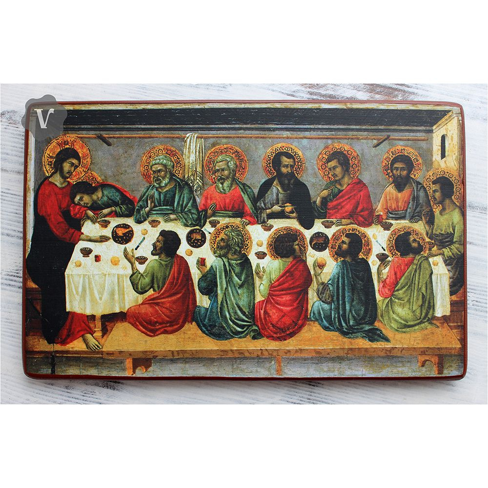 Православная икона "Тайная Вечеря", деревянная иконная доска, левкас, ручная работа  #1