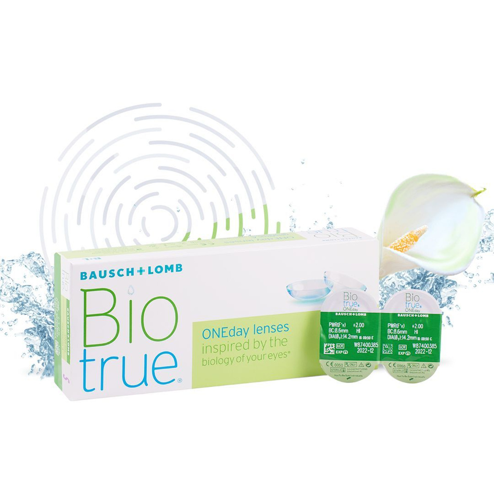 Bausch + Lomb однодневные контактные линзы Biotrue ONEday 30шт, -1,25, r.8.6  #1