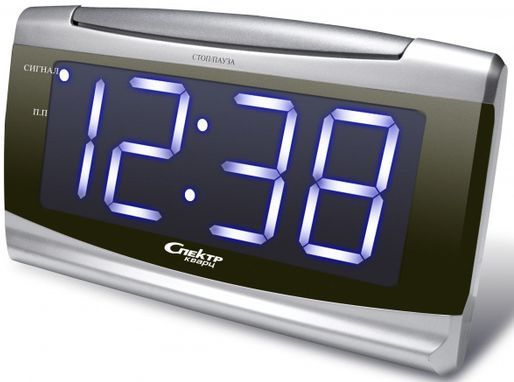 Часы с будильником световые настольные электронные сетевые Спектр СК2201-С-Б  #1