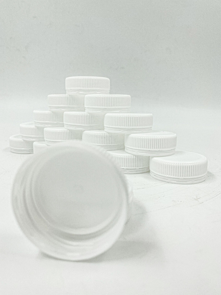 Крышки для пластиковых бутылок D38 мм белые (100 шт) #1