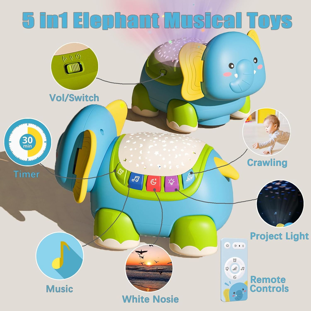 Интерактивная музыкальная развивающая игрушка слоник #1