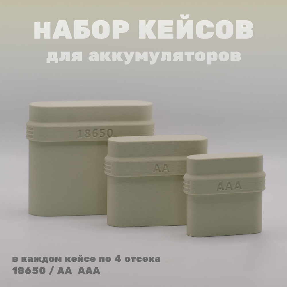 Кейс для батареек или аккумуляторов типа АА, ААА, 18650.. Набор из 3х кейсов.  #1