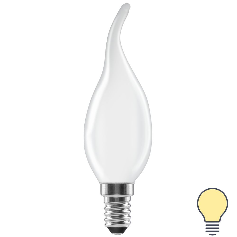 Лампа светодиодная Lexman E14 220-240 В 6 Вт свеча на ветру матовая 750 лм теплый белый свет  #1
