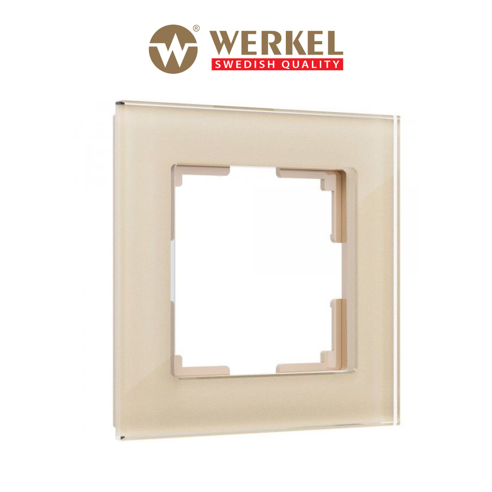 Рамка для выключателей и розеток из стекла на 1 пост Werkel Favorit W0011111 шампань  #1