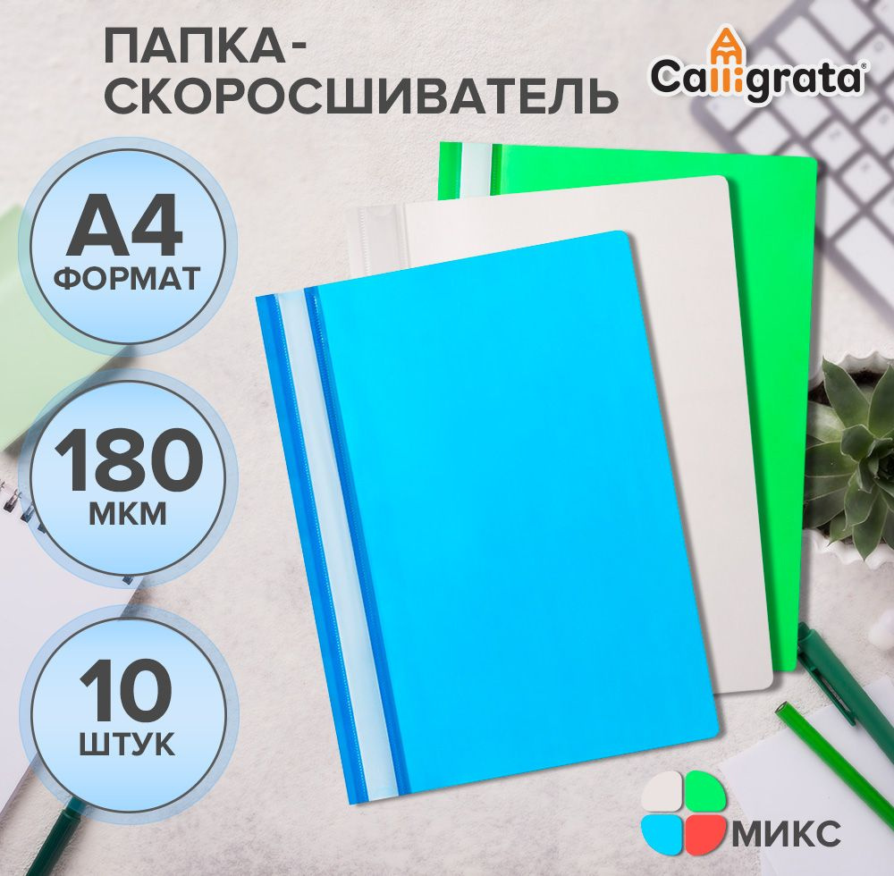 Набор папок- скоросшивателей А4 Calligrata, 10 штук #1