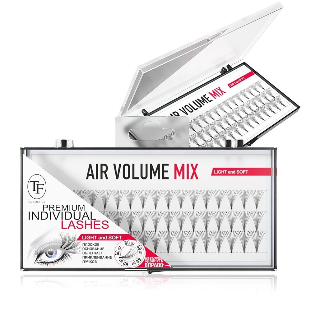 Пучки ресниц TF Cosmetics "Air Volume", Mix, 60 шт (М 205) #1
