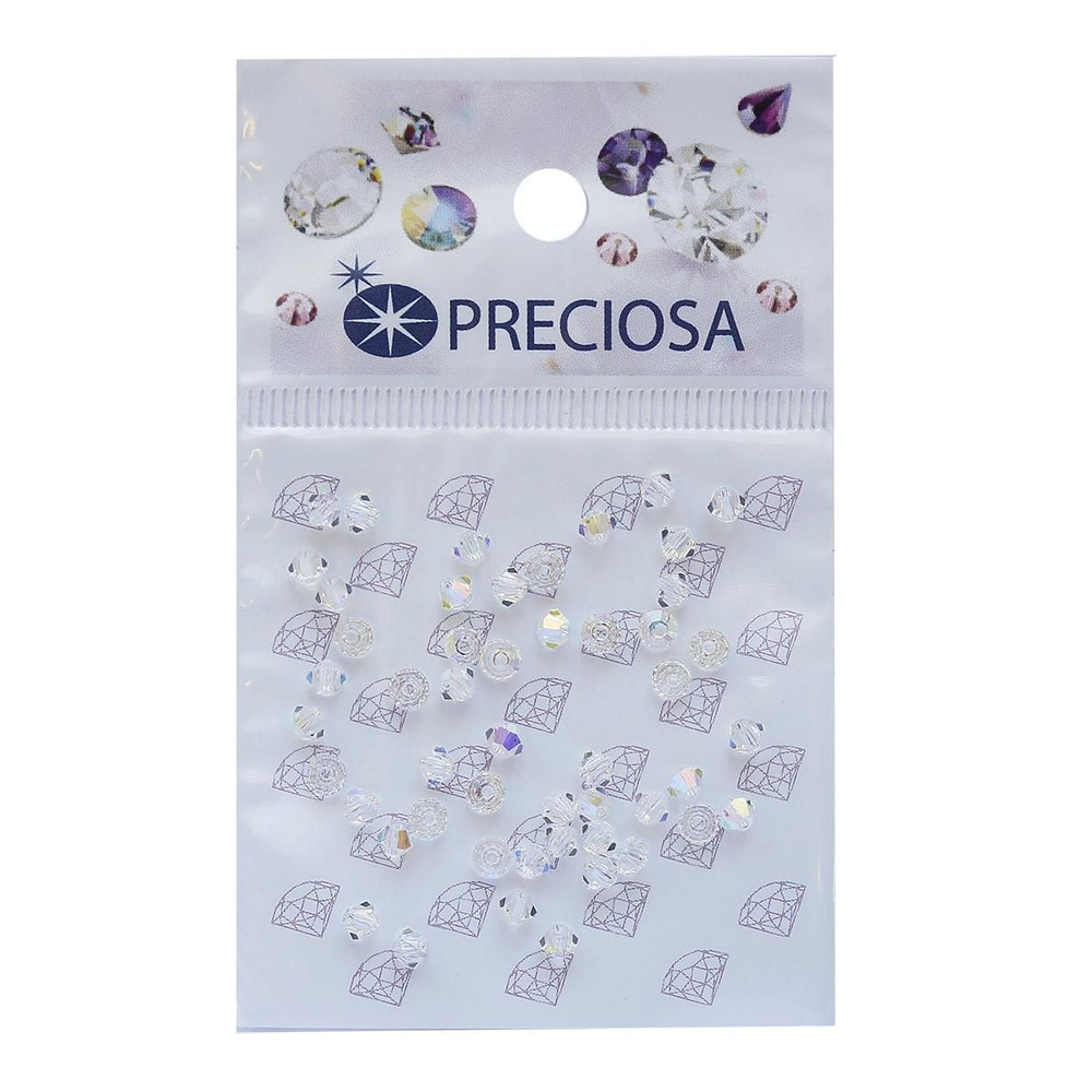Бусины PRECIOSA "Crystal AB", биконус, 2,4х3 мм, 451-69-302, 40 шт #1