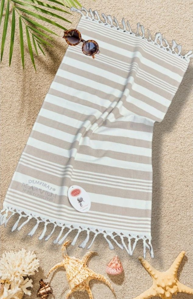 KARVEN Пляжные полотенца, Хлопок, 50x100 см, бежевый #1