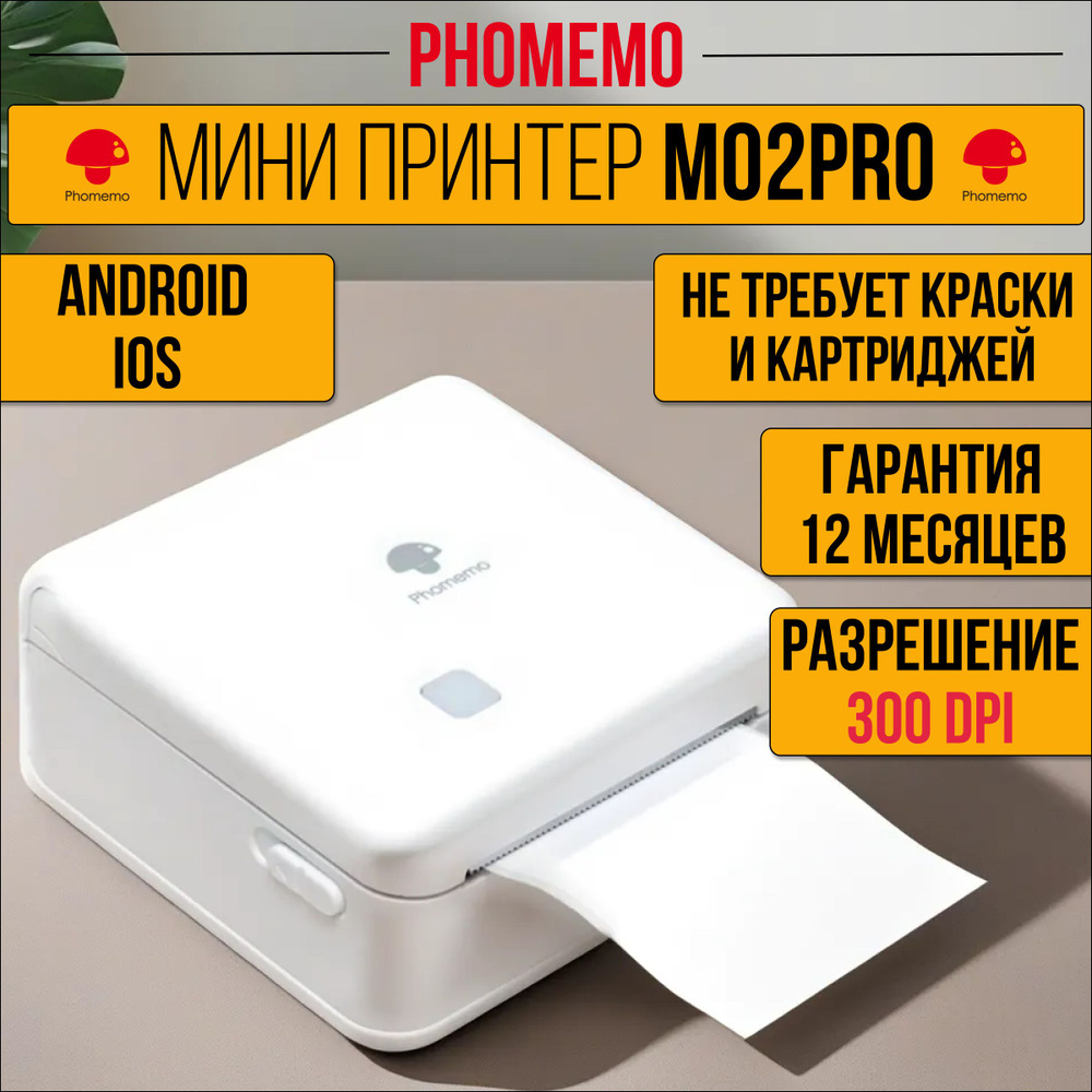 Мини-принтер термо Phomemo M02Pro - купить по низким ценам в  интернет-магазине OZON (908499151)