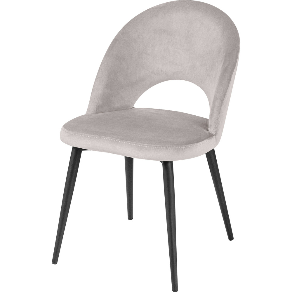 Комплект мягких стульев для гостиной Рэди светло-серый велюр/черный, 2 шт.  #1