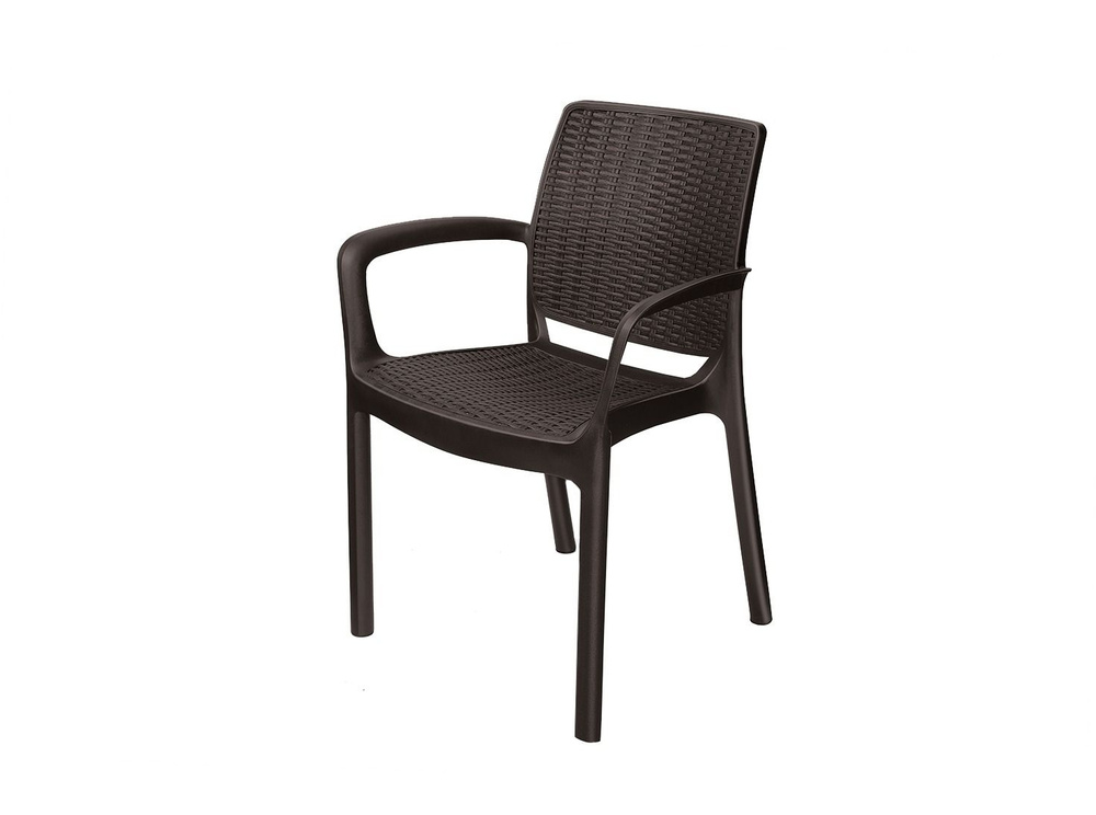 Кресло Rodos РОТАНГ венге elfplast / стул садовый пластиковый, стул пластиковый для дачи, садовый стул, #1