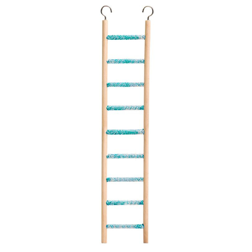 Лестница с минеральным покрытием для птиц (38 х 8 см, голубая) Triol  #1