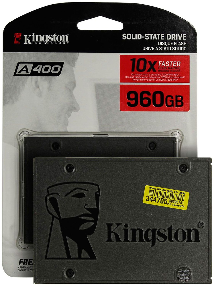 Kingston 960 ГБ Внутренний SSD-диск 2.5" A400 960 Гб SATA III TLC SA400S37/960G (2.5" A400 960 Гб SATA #1