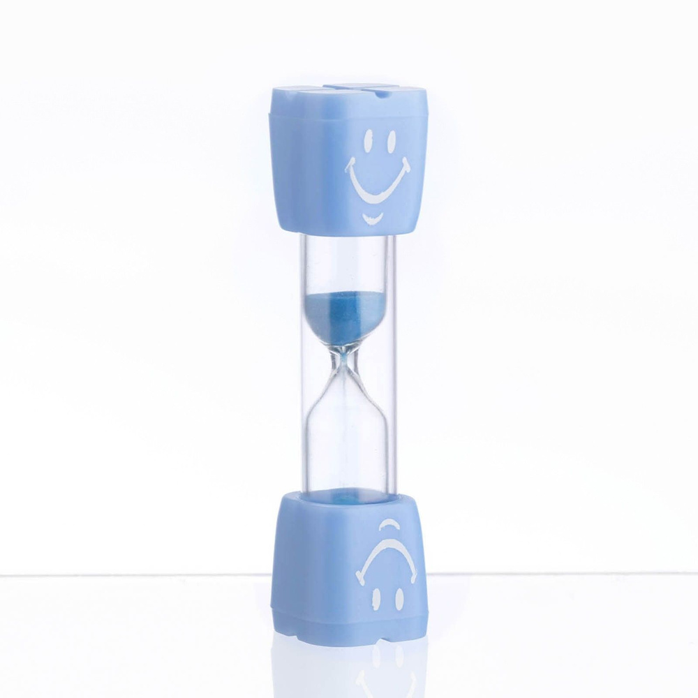 Песочные часы Смайл на 3 минуты, 9 х 2.3 см, голубые #1