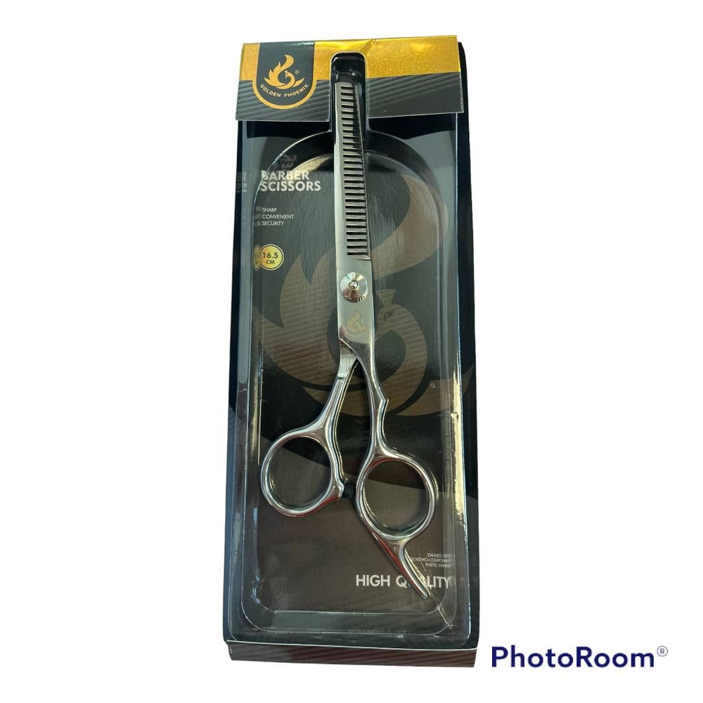 Ножницы парикмахерские филировочные Barber Scissors Golden Phoenix, металл, 16.5 см  #1