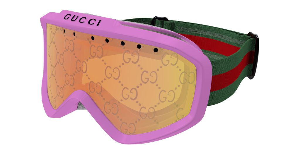 Мужские и женские солнцезащитные очки Gucci GG1210S 004, цвет: розовый, цвет линзы: оранжевый, монолинза, #1