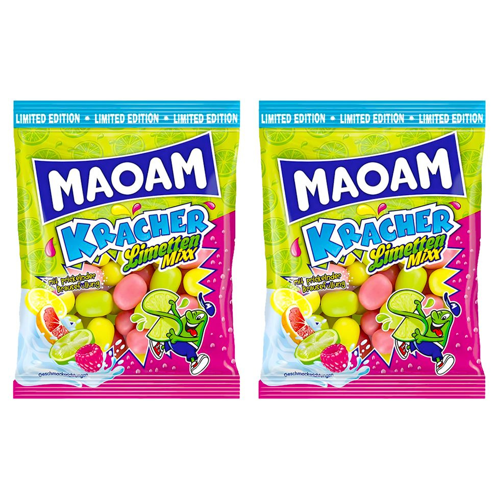 Жевательные конфеты Maoam Kracher Limetten Mixx лаймовый микс 2 шт. по 200 г Германия  #1