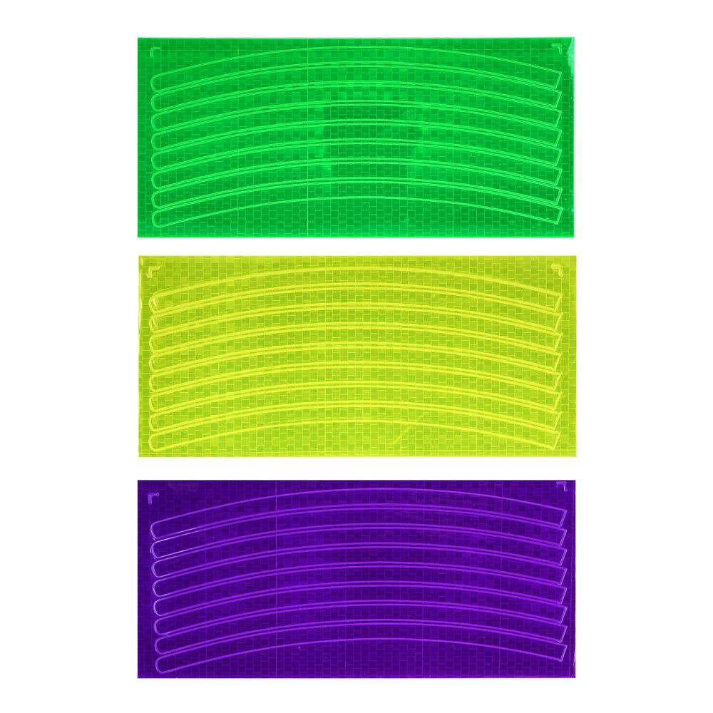 Наклейки светоотражающие 8шт на колесо 22х10см, ПВХ #1
