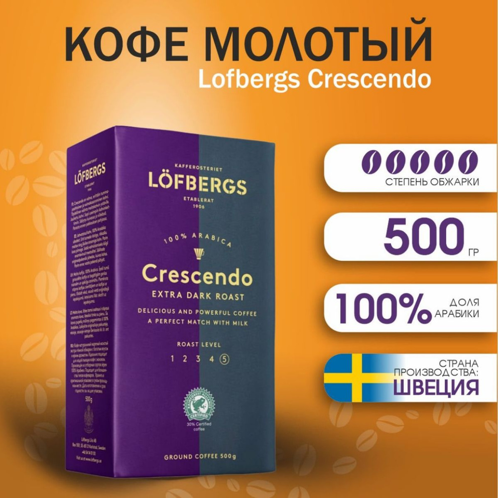 Кофе молотый Lofbergs Crescendo №5 500 гр #1