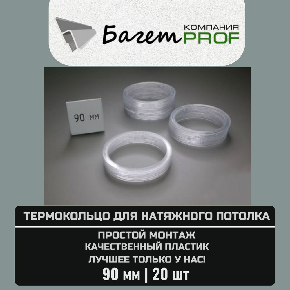 Термокольцо / Протекторное кольцо для натяжного потолка, 90мм / 20 шт.  #1