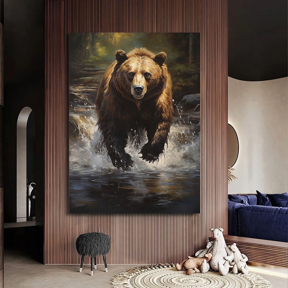 Картина бурый медведь, 60х80 см. #1