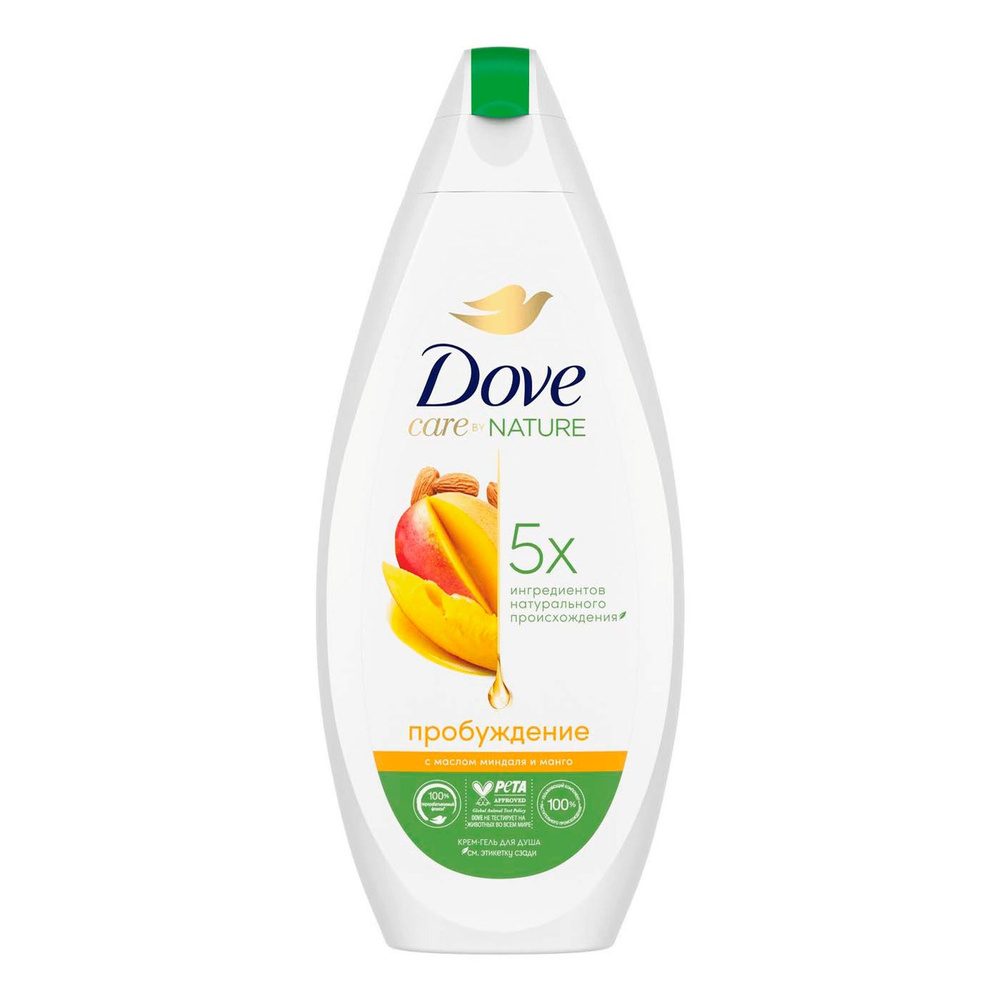 Крем-гель для душа Dove Care Nature Пробуждение, манго и миндаль, 250мл  #1