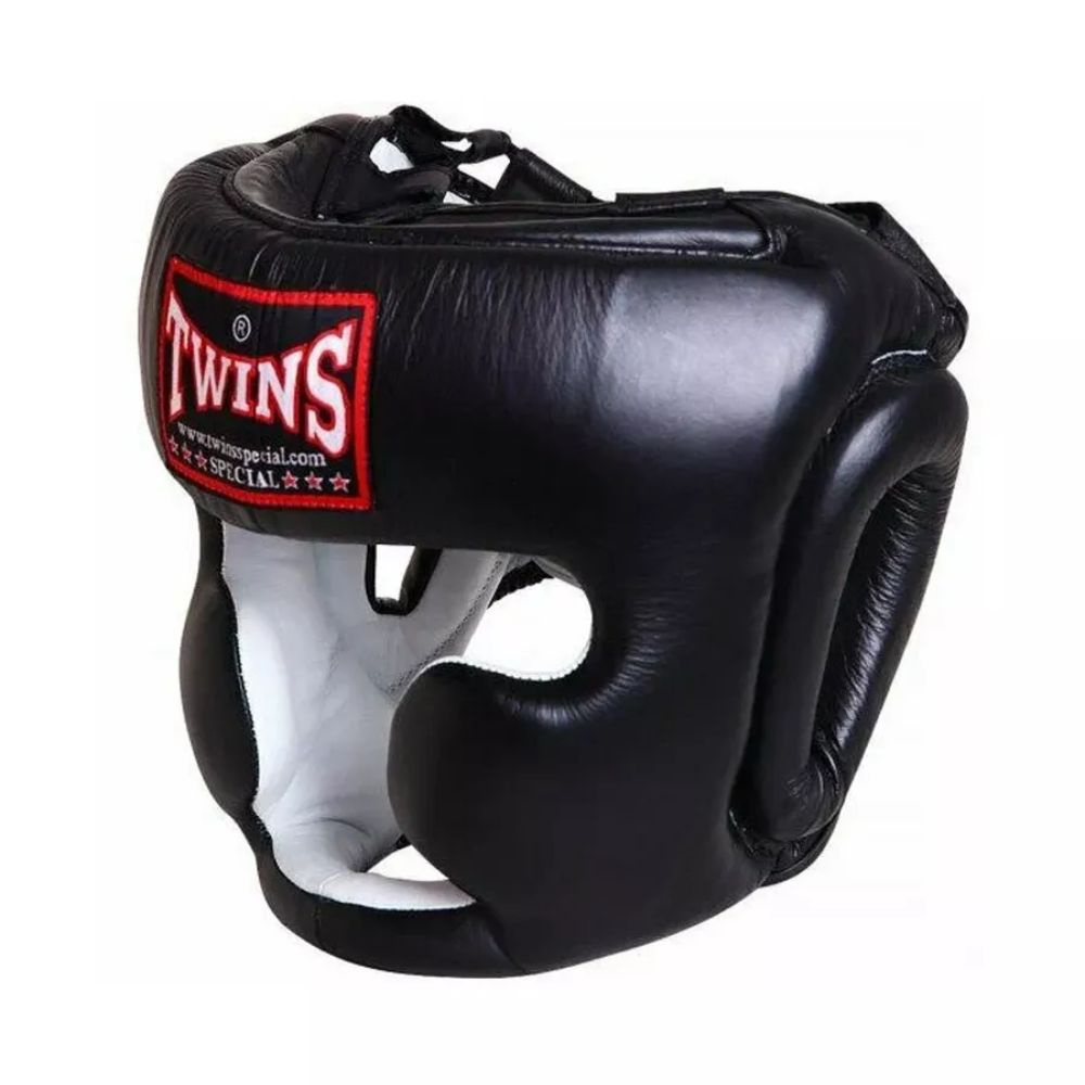 Шлем боксерский Twins head protection hgl-3, размер L _ черный / натуральная кожа / для тренировок _ #1