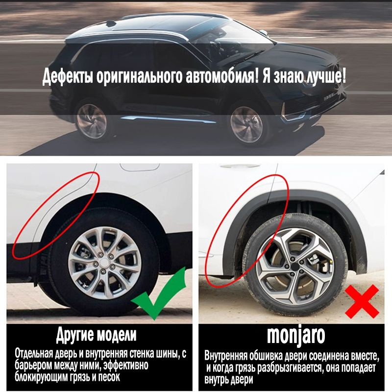 Geely monjaro L Универсальные защитные накладки на колесные арки автомобиля/Защита арок авто  #1