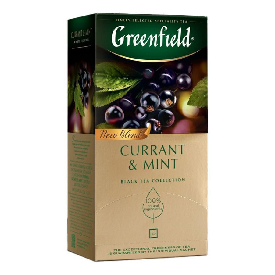 Чай черный в пакетиках для чашки Greenfield Currant & Mint, 25*1,8 г 6012495  #1