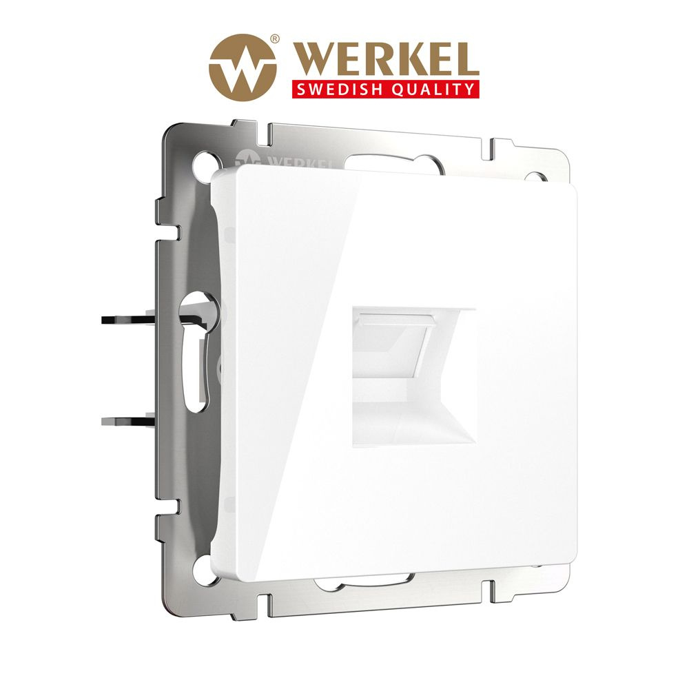 Розетка интернет встраиваемая RJ-45 скрытой установки Werkel W1181001 белая  #1