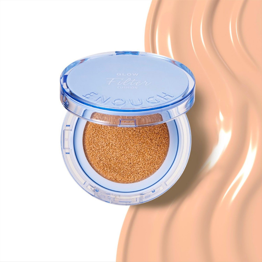 Enough Тональный кушон для лица с эффектом сияющего фильтра №21 Glow Filter Cushion SPF 50+, 21 тон, #1