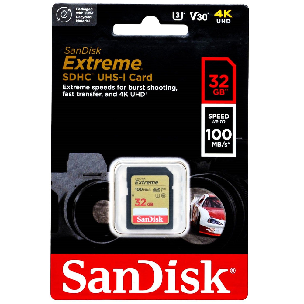 Карта памяти SanDisk Extreme SDXC 32 ГБ Class 10 UHS-I V30, 100/60 Мб/с #1