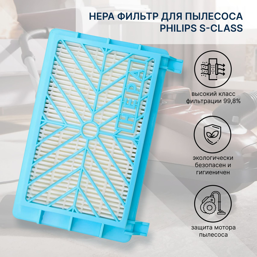 Фильтр HEPA для пылесосов Philips S-Class модели FC8613, FC8614, FC8720, FC8732 и другие, 1шт  #1