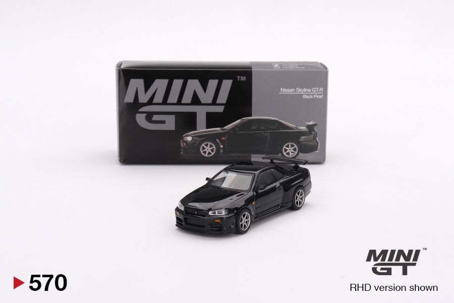 Машинка MINI GT Nissan Skyline GT-R (R34) V-Spec Black Pearl #1