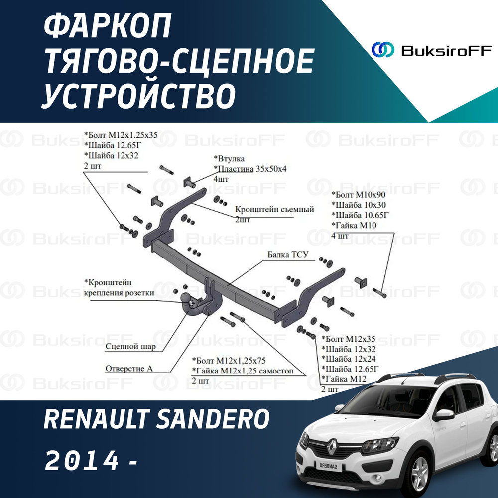 Фаркоп 9031 ТРЕЙЛЕР Renault Sandero 2014- #1