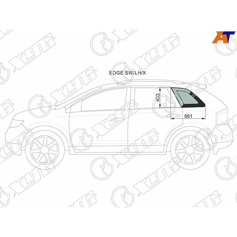 Боковое стекло кузова заднее левое (собачник) для Форд Эдж 2006-2015, Ford Edge боковое стекло кузова #1